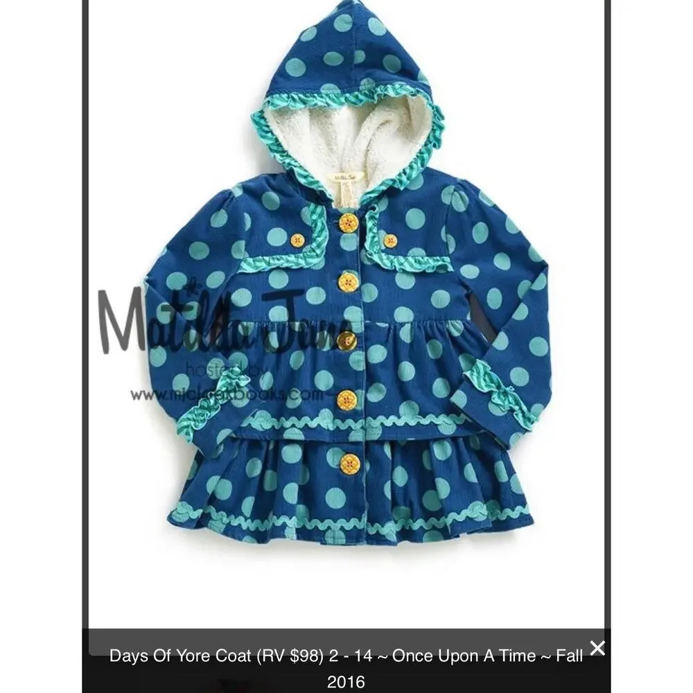 Matilda Jane Once Upon a Time Days of Yore Polka Dot Jacket Girls Size 8